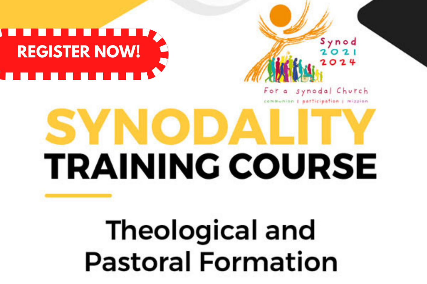 REGISTER NOW! Synodality Training Course - Theological and Pastoral Formation