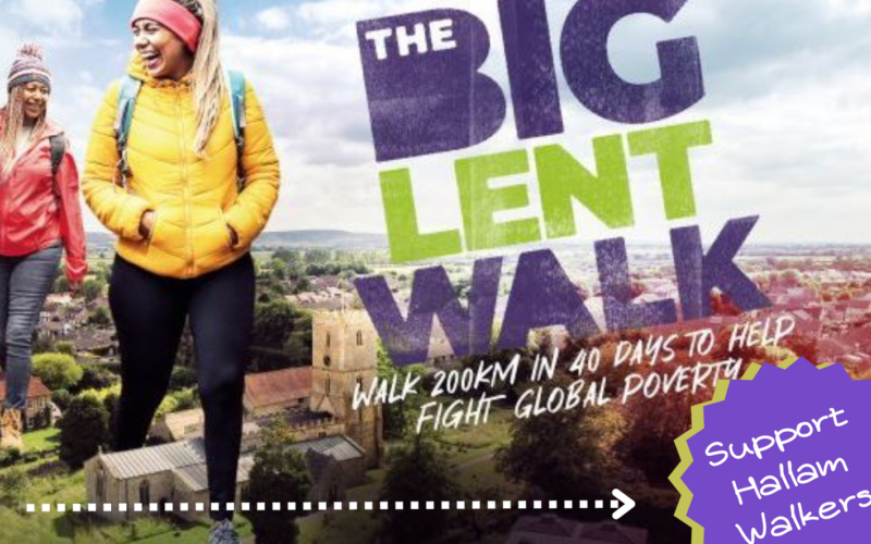 People and teams in Hallam doing the CAFOD Big Lent Walk to help fight global poverty