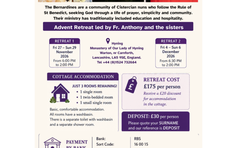 Advent Retreat at the Bernardines of Esquermes
